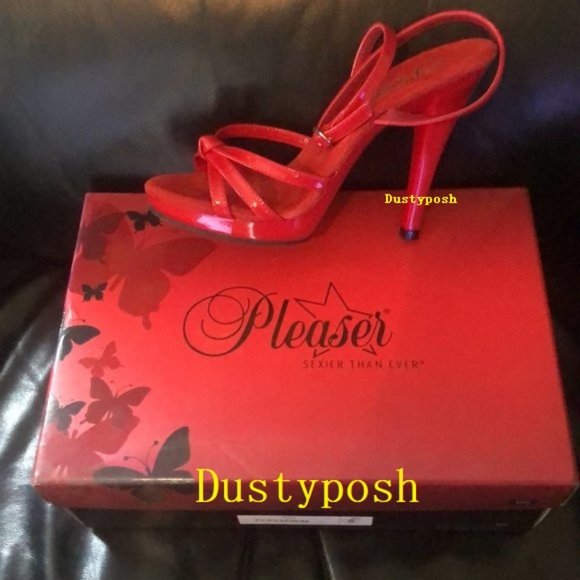 Pleaser Shoes High Heel Red Sandal Stripper Platform Pole Dancer Christmas 5 - Picture 4 of 5